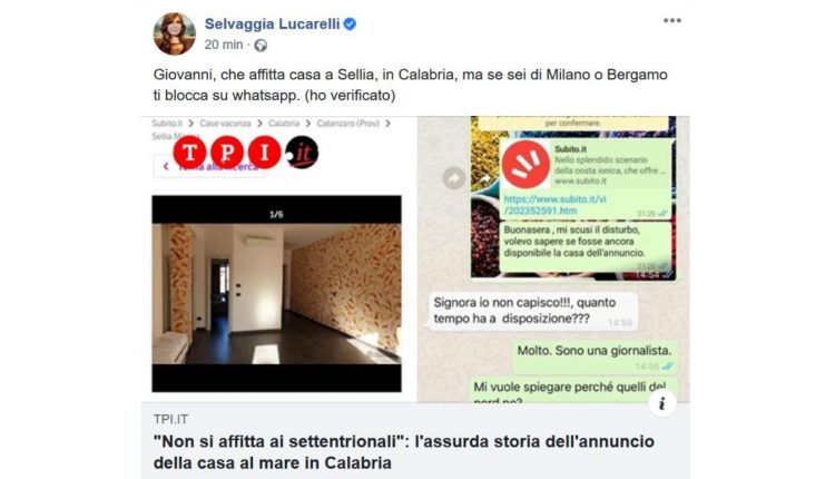 Selvaggia Lucarelli casa calabria cop