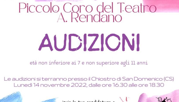 audizioni coro rendano